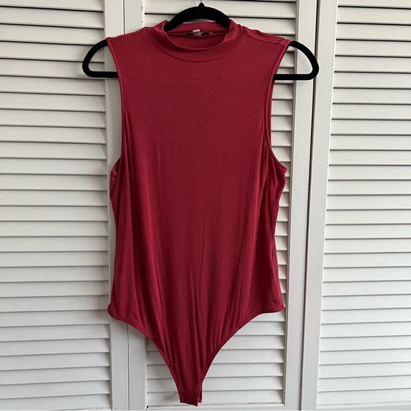 Express Tops - Express Mock Turtleneck Thong Bodysuit